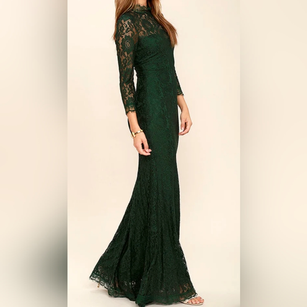 More Than Love Dark Green Lace Dress